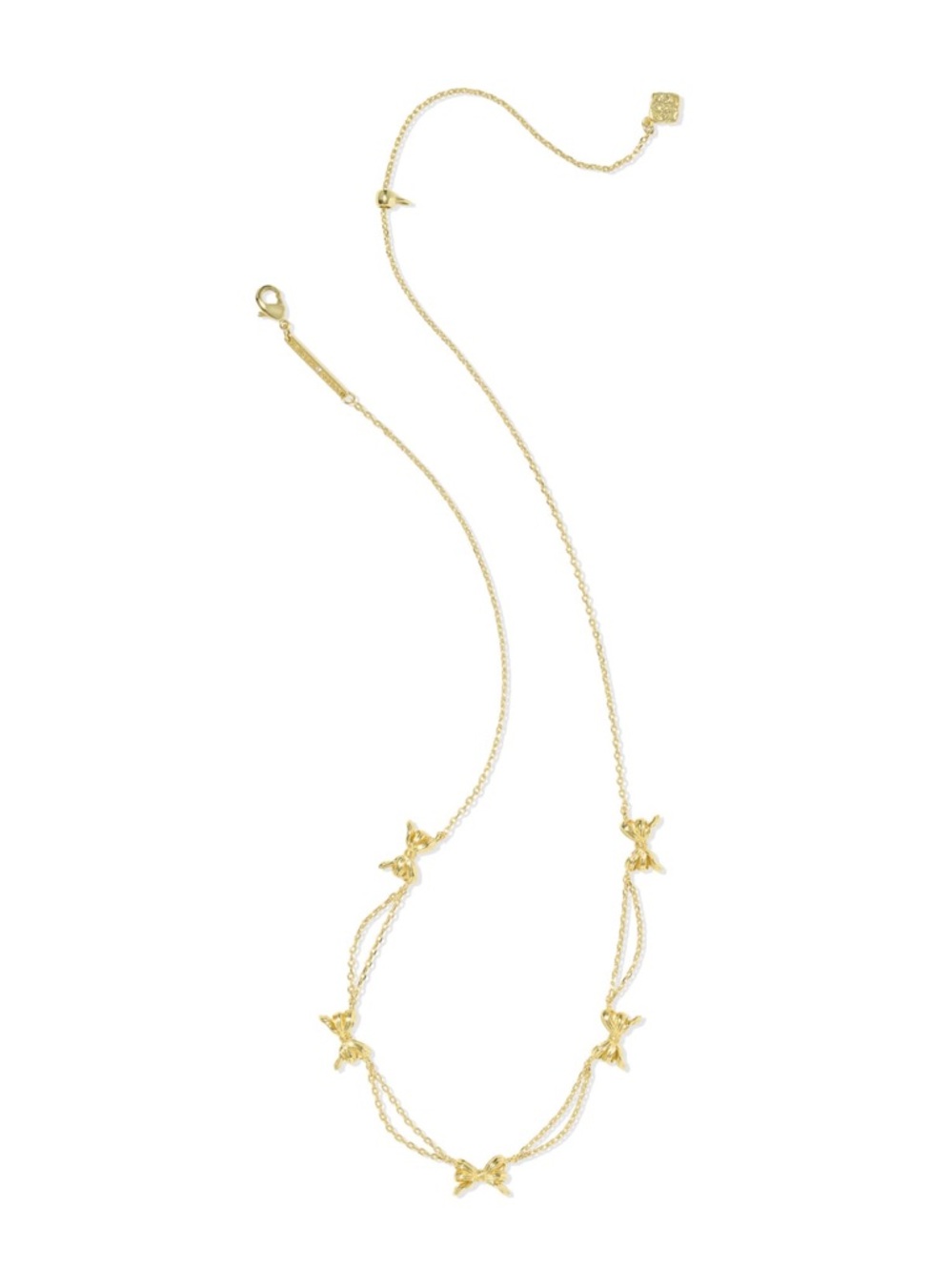 New in Box Kendra Scott Bow Gold Strand Necklace - Picture 2 of 5